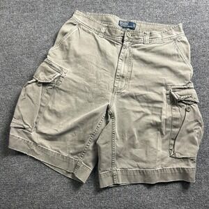Polo Ralph Lauren Cargo Shorts Mens 32 Beige Cotton Chino Multi Pocket Casual